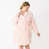 Plus Size Sonoma Goods For Life® Short Plush Robe -Sonoma Clothing Store 5574695 Pink Animal