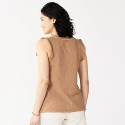 Women's Sonoma Goods For Life® French Terry Flutter-Sleeve Top -Sonoma Clothing Store 5576747 ALT