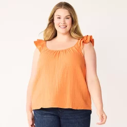 Plus Size Sonoma Goods For Life® Ruffle Tank Top