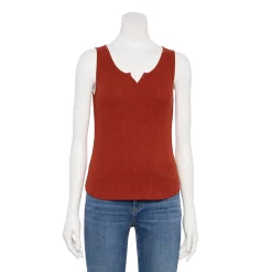 Women's Sonoma Goods For Life® Notchneck Ribbed Tank 13 Women's Sonoma Goods For Life® Notchneck Ribbed Tank -Sonoma Clothing Store 5579049 Chili Rust