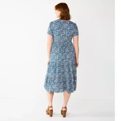 Women's Sonoma Goods For Life® Button Front Tiered Midi Dress -Sonoma Clothing Store 5579211 ALT