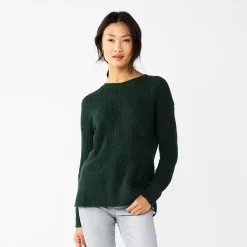 Women's Sonoma Goods For Life® Diamond Stitch Pullover Sweater -Sonoma Clothing Store 5579763 Evergreen