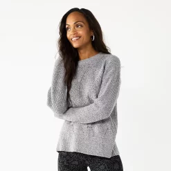 Women's Sonoma Goods For Life® Diamond Stitch Pullover Sweater -Sonoma Clothing Store 5579763 Gray