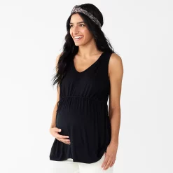 Maternity Sonoma Goods For Life® Knot Side Babydoll Top -Sonoma Clothing Store 5580939 Black