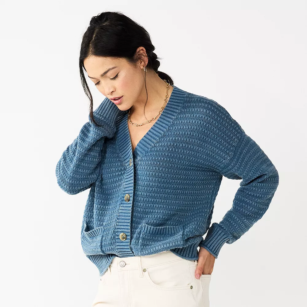 Women's Sonoma Goods For Life® Cropped Cardigan 5 Women's Sonoma Goods For Life® Cropped Cardigan - Image 3