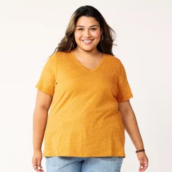 Petite Plus Size Sonoma Goods For Life® Everyday V-Neck Tee -Sonoma Clothing Store 5581510 Gold