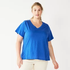 Petite Plus Size Sonoma Goods For Life® Everyday V-Neck Tee -Sonoma Clothing Store 5581510 Hyacinth Falls