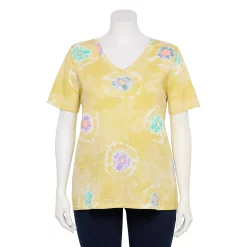 Petite Plus Size Sonoma Goods For Life® Everyday V-Neck Tee -Sonoma Clothing Store 5581510 Lemon Yellow Circle