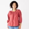 Women's Sonoma Goods For Life® Ruffle Shoulder Peasant Top -Sonoma Clothing Store 5584039 Mauve