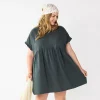 Plus Size Sonoma Goods For Life® Ruffled A-Line Mini Dress 2 Plus Size Sonoma Goods For Life® Ruffled A-Line Mini Dress -Sonoma Clothing Store 5584068 Gray
