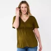 Maternity Sonoma Goods For Life® Flutter Sleeve Top -Sonoma Clothing Store 5584701 Olive