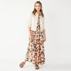 Women's Sonoma Goods For Life® Tiered Maxi Dress 12 Women's Sonoma Goods For Life® Tiered Maxi Dress -Sonoma Clothing Store 5584784 Pink Floral