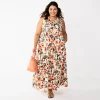 Plus Size Sonoma Goods For Life® Tiered Maxi Dress -Sonoma Clothing Store 5584786 Pink Floral