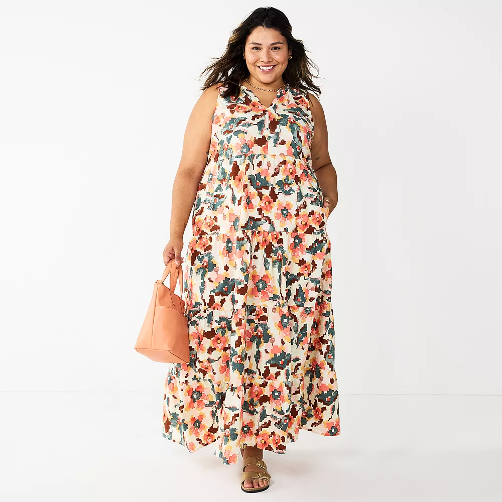 Plus Size Sonoma Goods For Life® Tiered Maxi Dress 3 Plus Size Sonoma Goods For Life® Tiered Maxi Dress