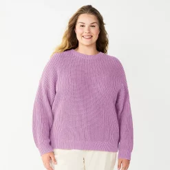 Plus Size Sonoma Goods For Life® Drop Shoulder Sweater -Sonoma Clothing Store 5585467 Lavender