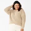 Plus Size Sonoma Goods For Life® Drop Shoulder Sweater -Sonoma Clothing Store 5585467 Tan Marl