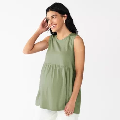 Maternity Sonoma Goods For Life® Swing Babydoll Top -Sonoma Clothing Store 5587792 Green