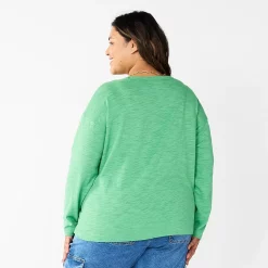 Plus Size Sonoma Goods For Life® Long Sleeve Pocket Tee -Sonoma Clothing Store 5590050 ALT