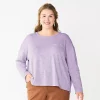 Plus Size Sonoma Goods For Life® Long Sleeve Pocket Tee -Sonoma Clothing Store 5590050 Light Purple
