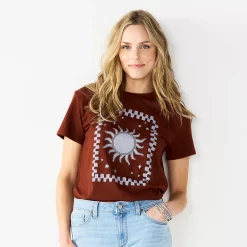 Women's Sonoma Goods For Life® Relaxed Graphic Tee -Sonoma Clothing Store 5596692 Brown Blue Sun