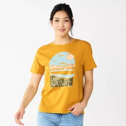 Women's Sonoma Goods For Life® Relaxed Graphic Tee -Sonoma Clothing Store 5596692 Gold Enjoy Nature