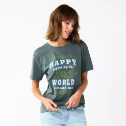 Women's Sonoma Goods For Life® Relaxed Graphic Tee -Sonoma Clothing Store 5596692 Gray Happpy Exploring