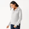 Women's Sonoma Goods For Life® Cozy Quarter-Zip Sweater 1 Women's Sonoma Goods For Life® Cozy Quarter-Zip Sweater -Sonoma Clothing Store 5597622 Light Gray