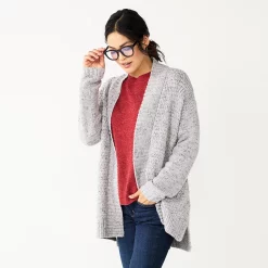 Women's Sonoma Goods For Life® Plush Cardigan -Sonoma Clothing Store 5597627 Silver Gray Shine