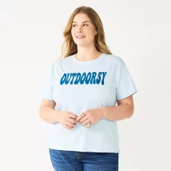 Plus Size Sonoma Goods For Life® Relaxed Graphic Tee -Sonoma Clothing Store 5611932 Blue Outdoorsy