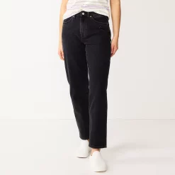 Women's Sonoma Goods For Life® Ultra High Rise Vintage-styled Straight-Leg Jeans -Sonoma Clothing Store 5616387 Black Wash