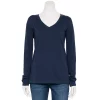 Women's Sonoma Goods For Life® Everyday V-Neck Long Sleeve Tee -Sonoma Clothing Store 5625801 Navy