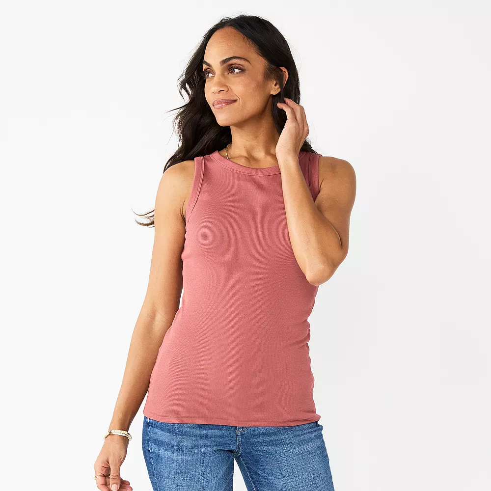 Women's Sonoma Goods For Life® Slim Fit High Neck Rib Tank 8 Women's Sonoma Goods For Life® Slim Fit High Neck Rib Tank - Image 6