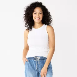 Women's Sonoma Goods For Life® Slim Fit High Neck Rib Tank 22 Women's Sonoma Goods For Life® Slim Fit High Neck Rib Tank -Sonoma Clothing Store 5651280 White