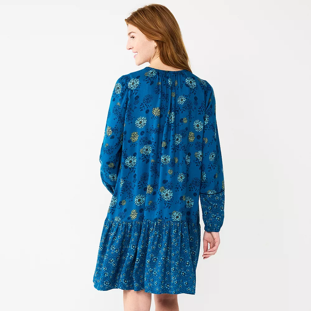 Women's Sonoma Goods For Life® Printed Long Sleeve Dress 6 Women's Sonoma Goods For Life® Printed Long Sleeve Dress - Image 4