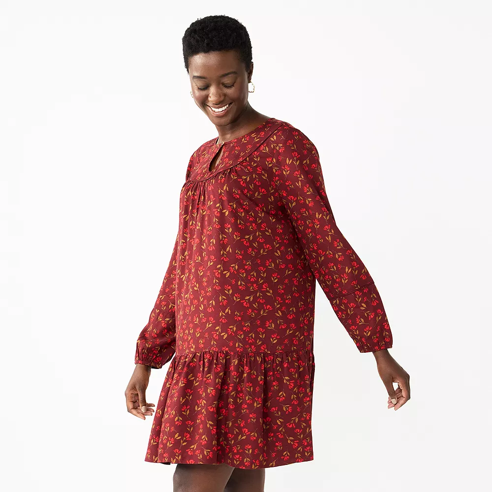 Women's Sonoma Goods For Life® Printed Long Sleeve Dress 4 Women's Sonoma Goods For Life® Printed Long Sleeve Dress - Image 2