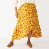 Plus Size Sonoma Goods For Life® Wrap Ruffle Maxi Skirt -Sonoma Clothing Store 5658912 Gold Floral