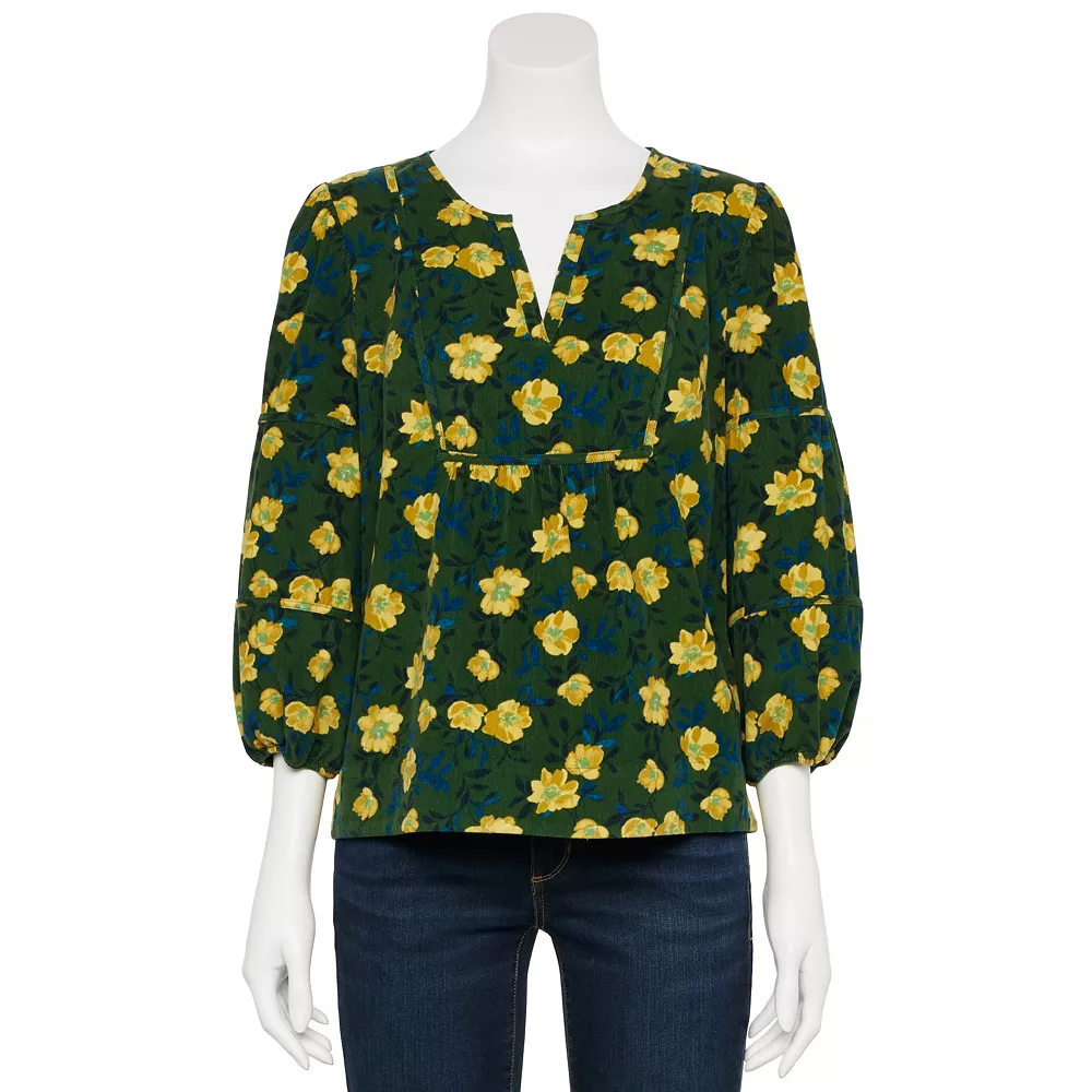 Petite Sonoma Goods For Life® Notchneck Sleeve Piecing Top 4 Petite Sonoma Goods For Life® Notchneck Sleeve Piecing Top - Image 2