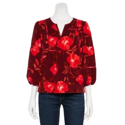 Petite Sonoma Goods For Life® Notchneck Sleeve Piecing Top 9 Petite Sonoma Goods For Life® Notchneck Sleeve Piecing Top -Sonoma Clothing Store 5664273 Large Red Floral