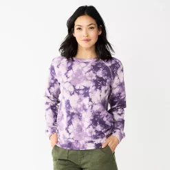 Women's Sonoma Goods For Life® Everyday Crewneck Sweatshirt -Sonoma Clothing Store 5664640 Purple Tie Dye