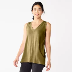 Women's Sonoma Goods For Life® Relaxed V-Neck Tank 16 Women's Sonoma Goods For Life® Relaxed V-Neck Tank -Sonoma Clothing Store 5670067 Olive