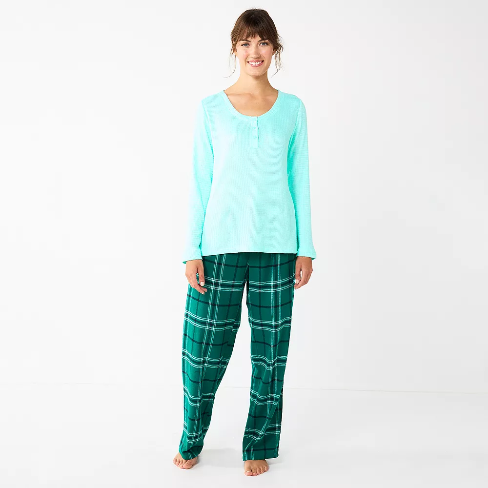 Petite Sonoma Goods For Life® Flannel Pajama Pants & Pajama Top Sleep Set 3 Petite Sonoma Goods For Life® Flannel Pajama Pants & Pajama Top Sleep Set