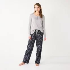 Women's Sonoma Goods For Life® Flannel Pajama Pants & Pajama Top Sleep Set 24 Women's Sonoma Goods For Life® Flannel Pajama Pants & Pajama Top Sleep Set -Sonoma Clothing Store 5677709 Lilac Star Field
