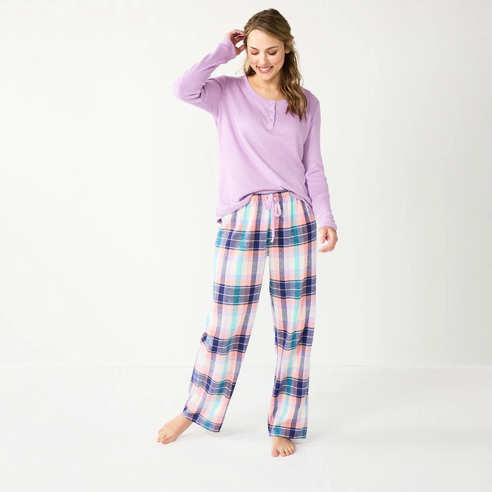 Women's Sonoma Goods For Life® Flannel Pajama Pants & Pajama Top Sleep Set 4 Women's Sonoma Goods For Life® Flannel Pajama Pants & Pajama Top Sleep Set - Image 2