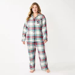 Plus Size Sonoma Goods For Life® Flannel Pajama Shirt & Pajama Pants Sleep Set 10 Plus Size Sonoma Goods For Life® Flannel Pajama Shirt & Pajama Pants Sleep Set -Sonoma Clothing Store 5677717 Ivory Festive Plaid