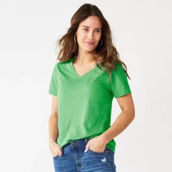 Women's Tall Sonoma Goods For Life® Everyday V-Neck Tee -Sonoma Clothing Store 5686285 Aloe Green