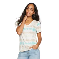 Women's Tall Sonoma Goods For Life® Everyday V-Neck Tee -Sonoma Clothing Store 5686285 Blue Tie Dye