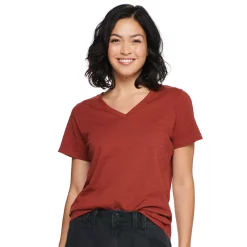 Women's Tall Sonoma Goods For Life® Everyday V-Neck Tee -Sonoma Clothing Store 5686285 Burgandy Rust