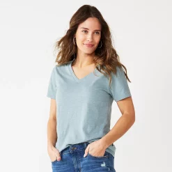 Women's Tall Sonoma Goods For Life® Everyday V-Neck Tee -Sonoma Clothing Store 5686285 Gray Blue