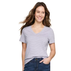 Women's Tall Sonoma Goods For Life® Everyday V-Neck Tee -Sonoma Clothing Store 5686285 Light Purple Stripe