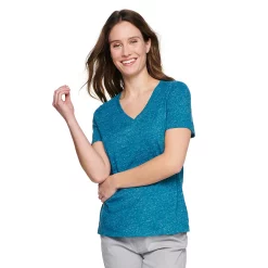 Women's Tall Sonoma Goods For Life® Everyday V-Neck Tee -Sonoma Clothing Store 5686285 Teal Texture